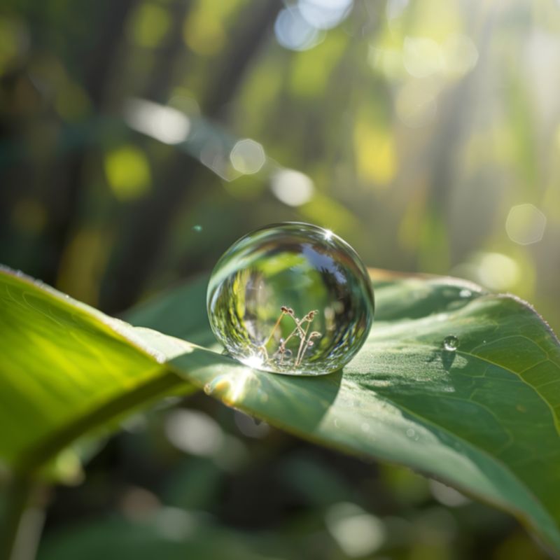 Elegantní flakon parfému Magic of Nature na pozadí přírodních motivů